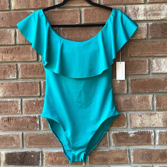 TRINA TURK Other - RUFFLE ONE PIECE SWIMSUIT  (Color: Turkana Teal)